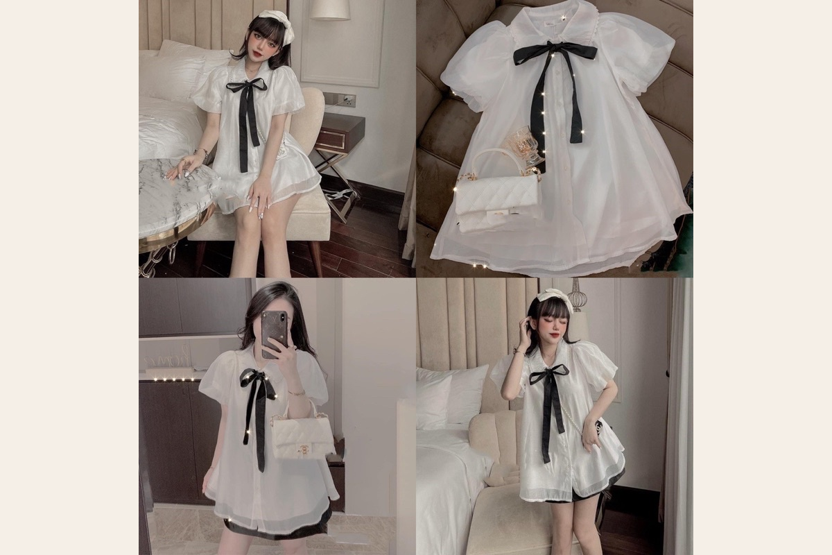 Babydoll với chất liệu ren và voan